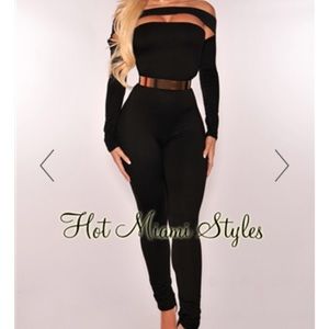 Black Off shoulder strap Jumpsuit